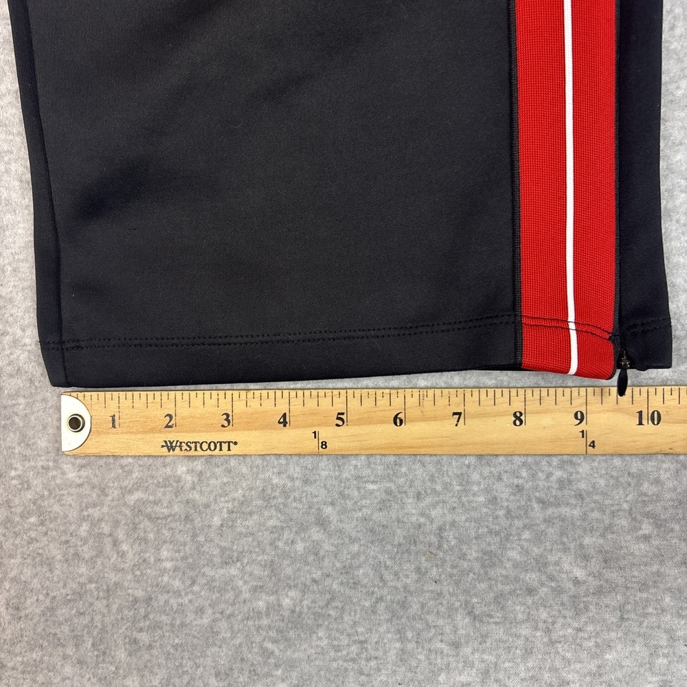 Free People Women Track Pants Size Medium Black with Red Side Stripe Wide Leg - Picture 9 of 9